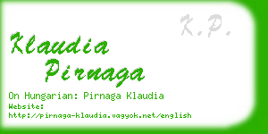 klaudia pirnaga business card